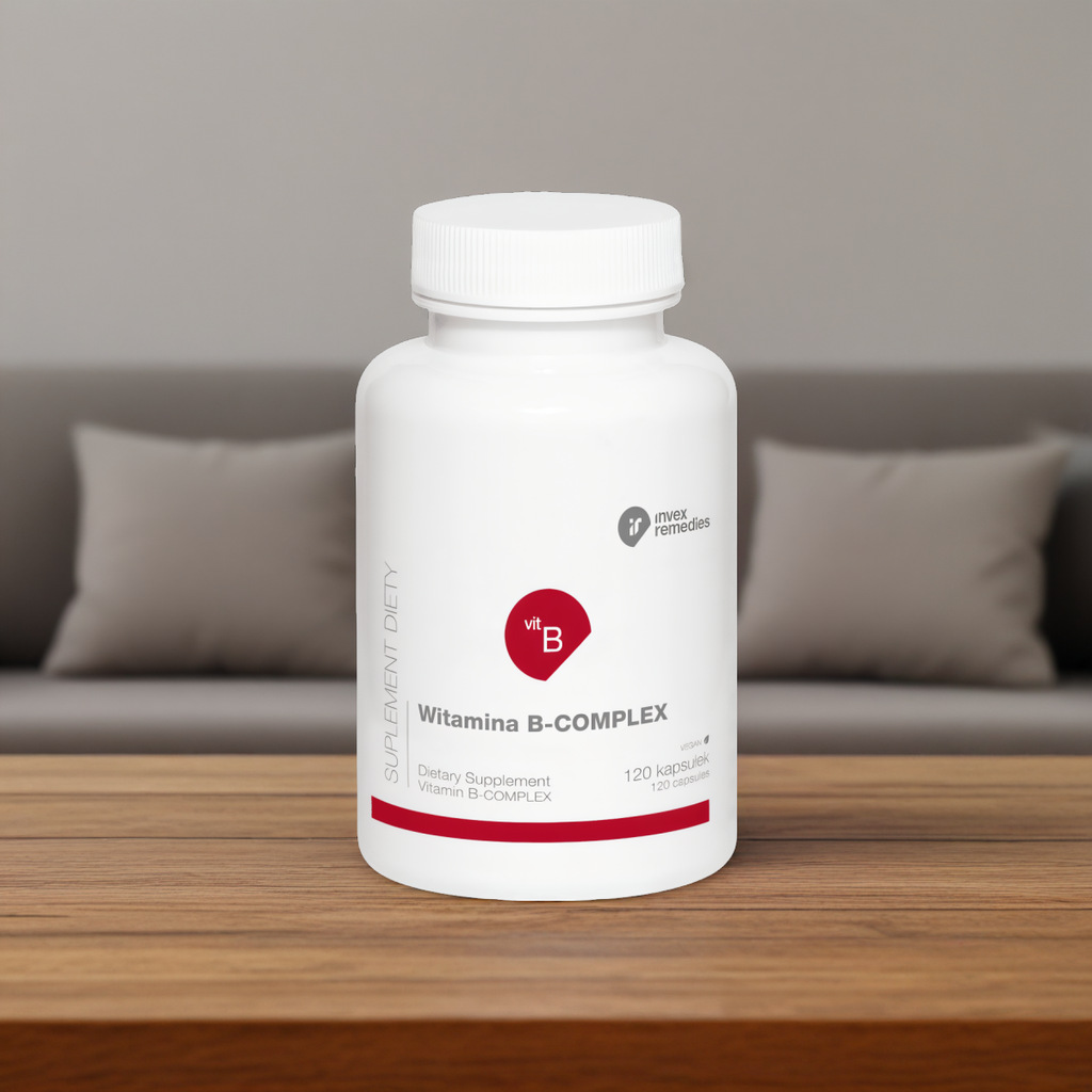 Witamina B-COMPLEX Invex Remedies - Kompleks witamin z grupy B - 120 kapsułek