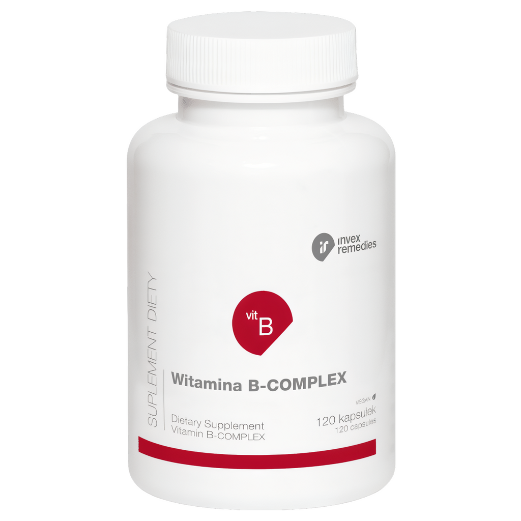 Witamina B-COMPLEX Invex Remedies - Kompleks witamin z grupy B - 120 kapsułek