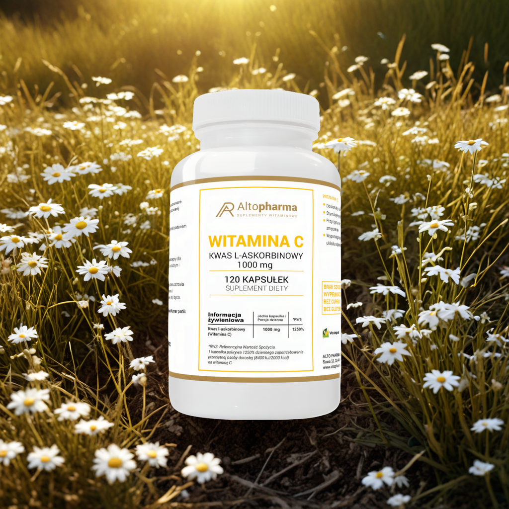 Witamina C 1000mg Kwas L-Askorbinowy Alto Pharma - Siła dla organizmu - 120 kapsułek