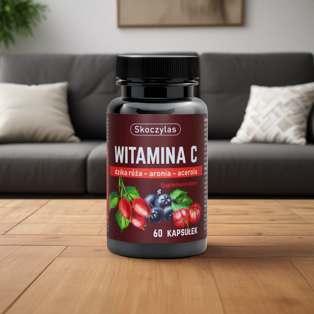 Witamina C TRIO Dzika Róża, aronia, acerola Skoczylas - 60 kapsułek