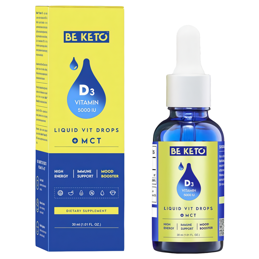 Witamina D3 5000IU z olejem MCT w kroplach BeKeto - 30 ml