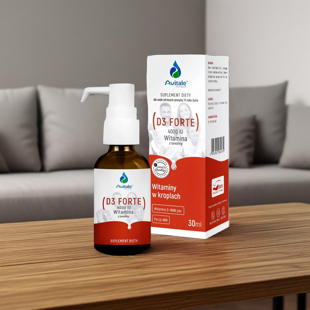Witamina D3 Forte 4000 j.m. Avitale w kroplach Aliness - 30 ml (600 porcji)