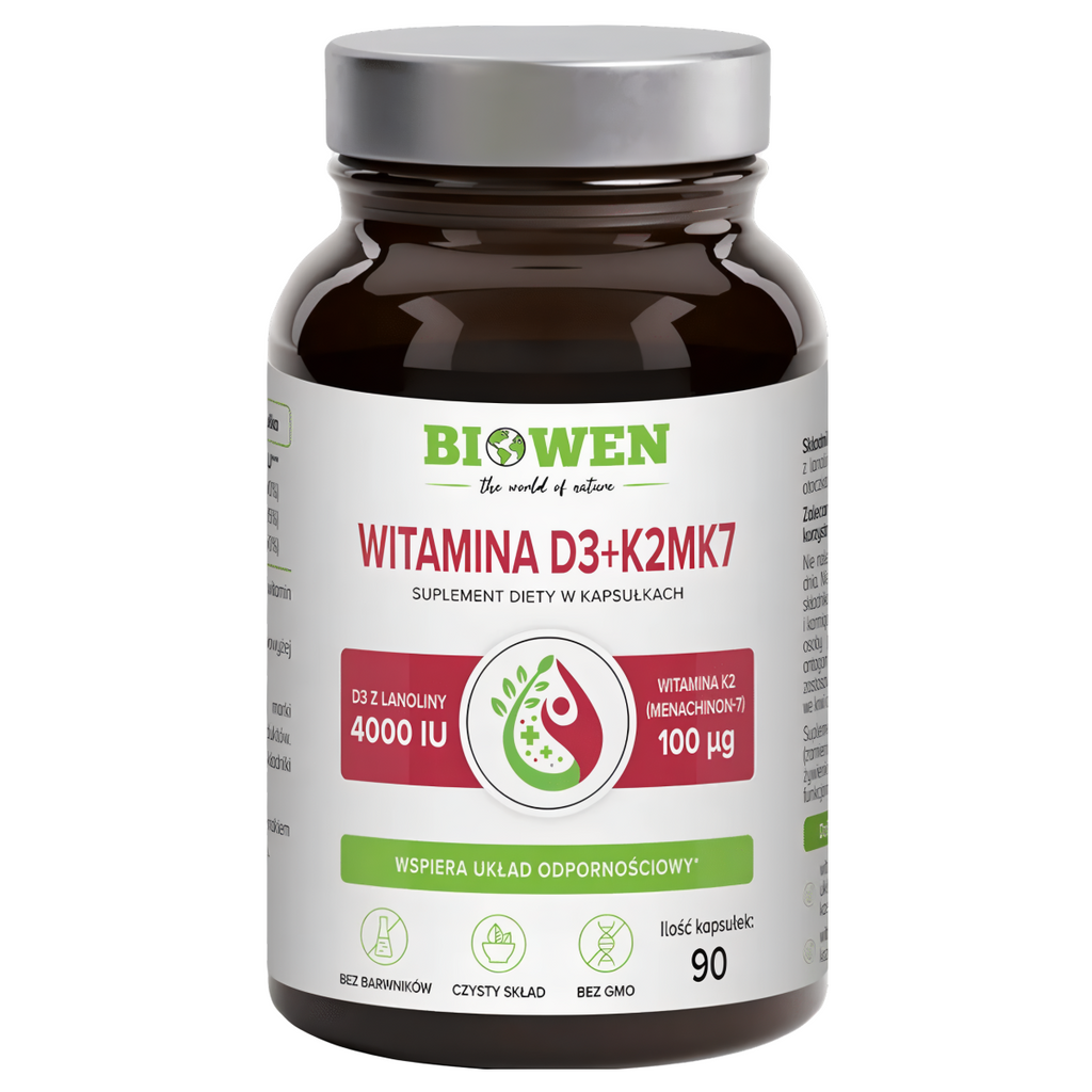 Witamina D3+K2 Biowen - Wsparcie dla zdrowia - 90 kapsułek