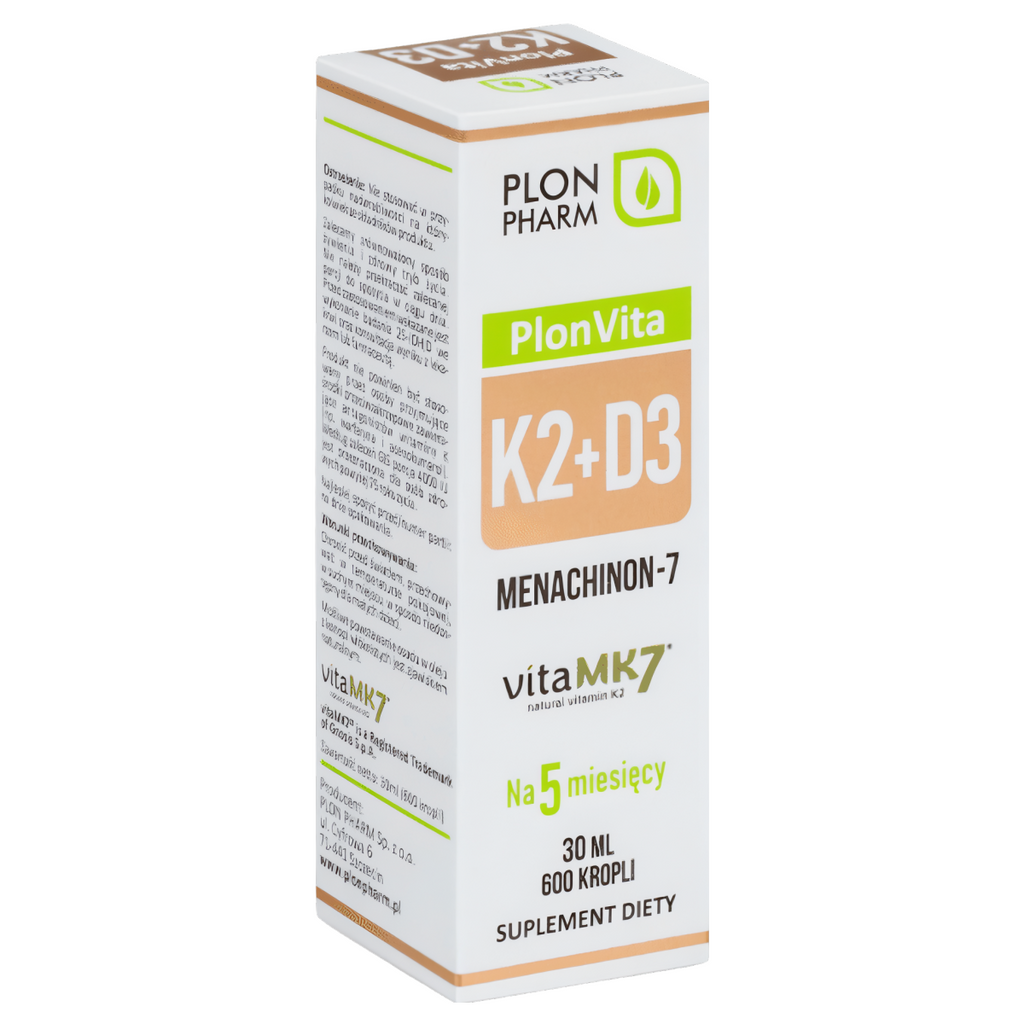Witamina K2 MK-7 D3 4000 IU Plon Pharm - Naturalna Formuła – Krople 30 ml