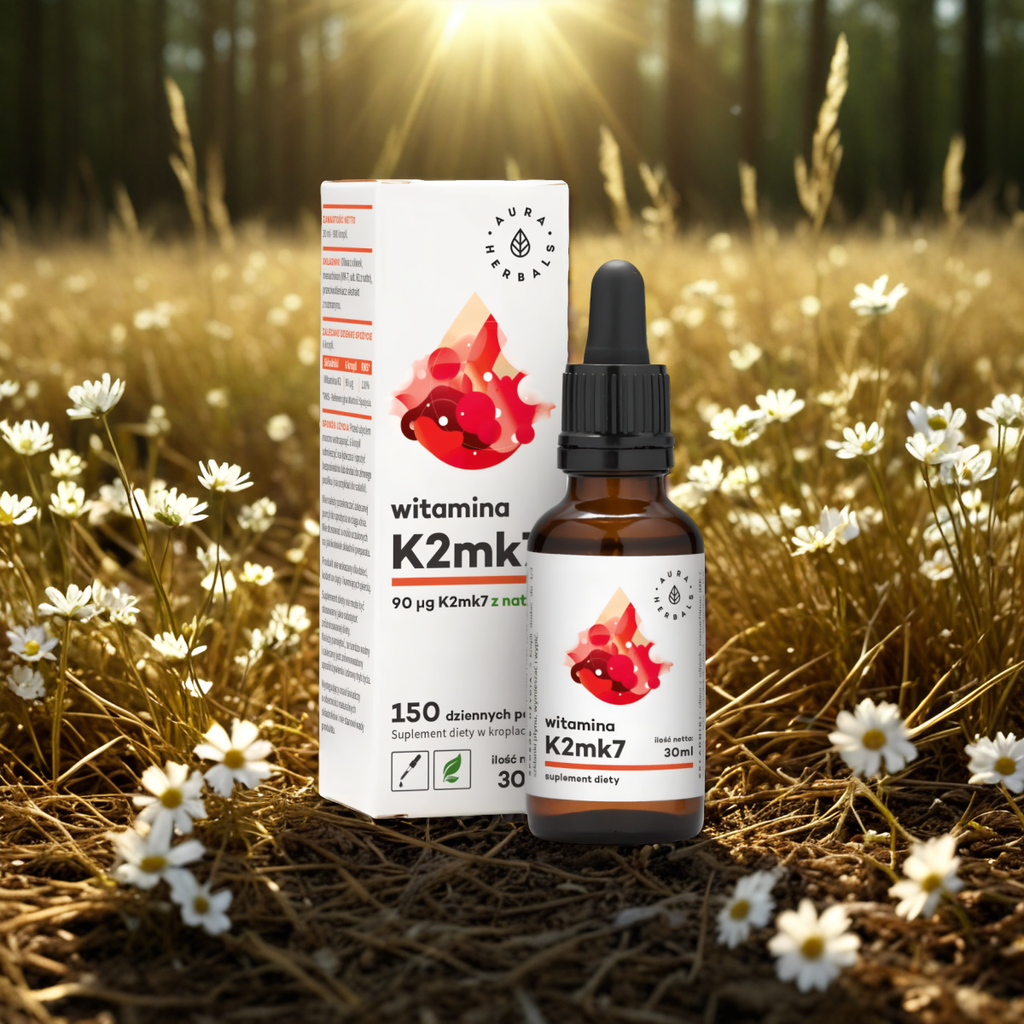 Witamina K2 MK7 Aura Herbals - Naturalna witamina K - 30 ml krople