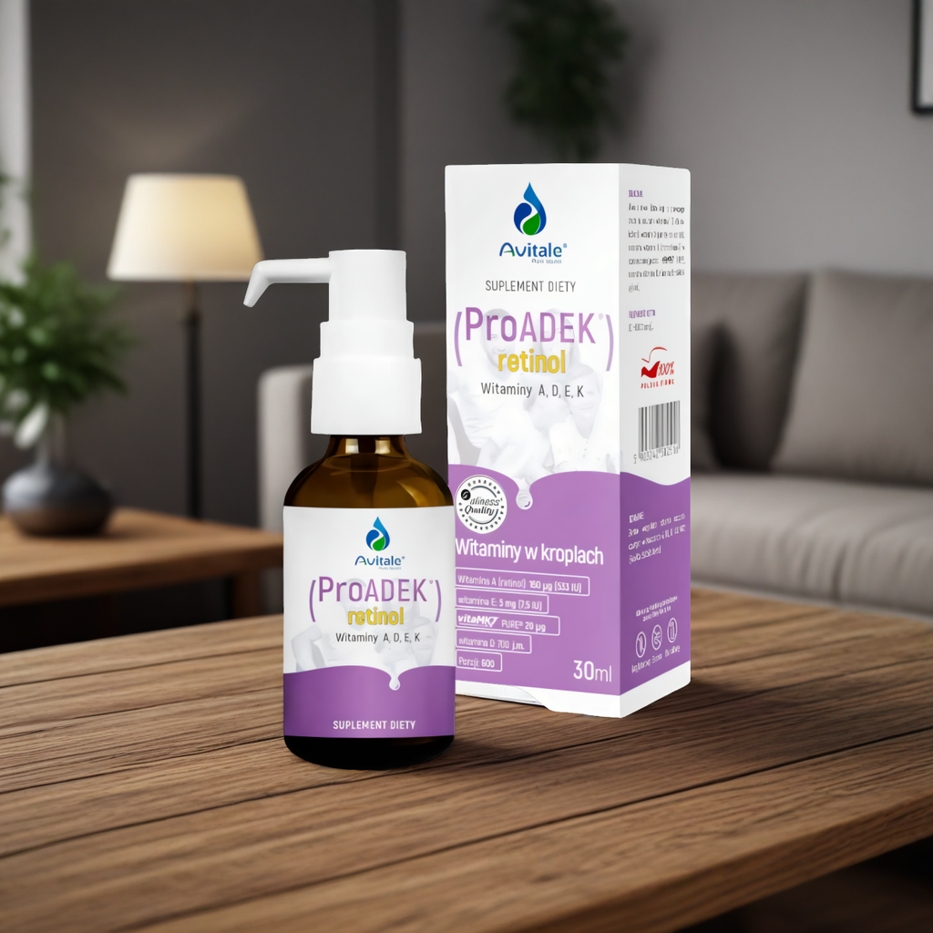 Witaminy ProADEK Retinol Avitale w kroplach Aliness - 30 ml (600 porcji)