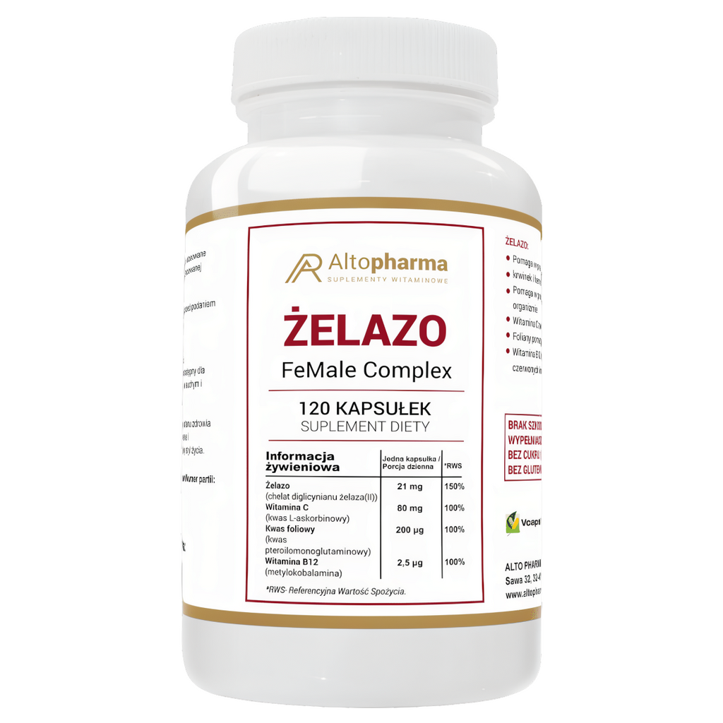 Żelazo complex Alto Pharma -  chelat diglicynianu żelaza II - 120 kapsułek