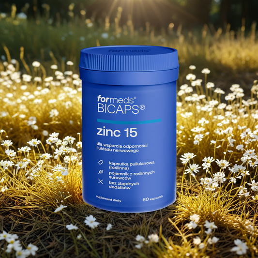 Zinc 15 Formeds Bicaps - Kompleks wysoko przyswajalnych form cynku oraz miedzi - 60 kapsułek