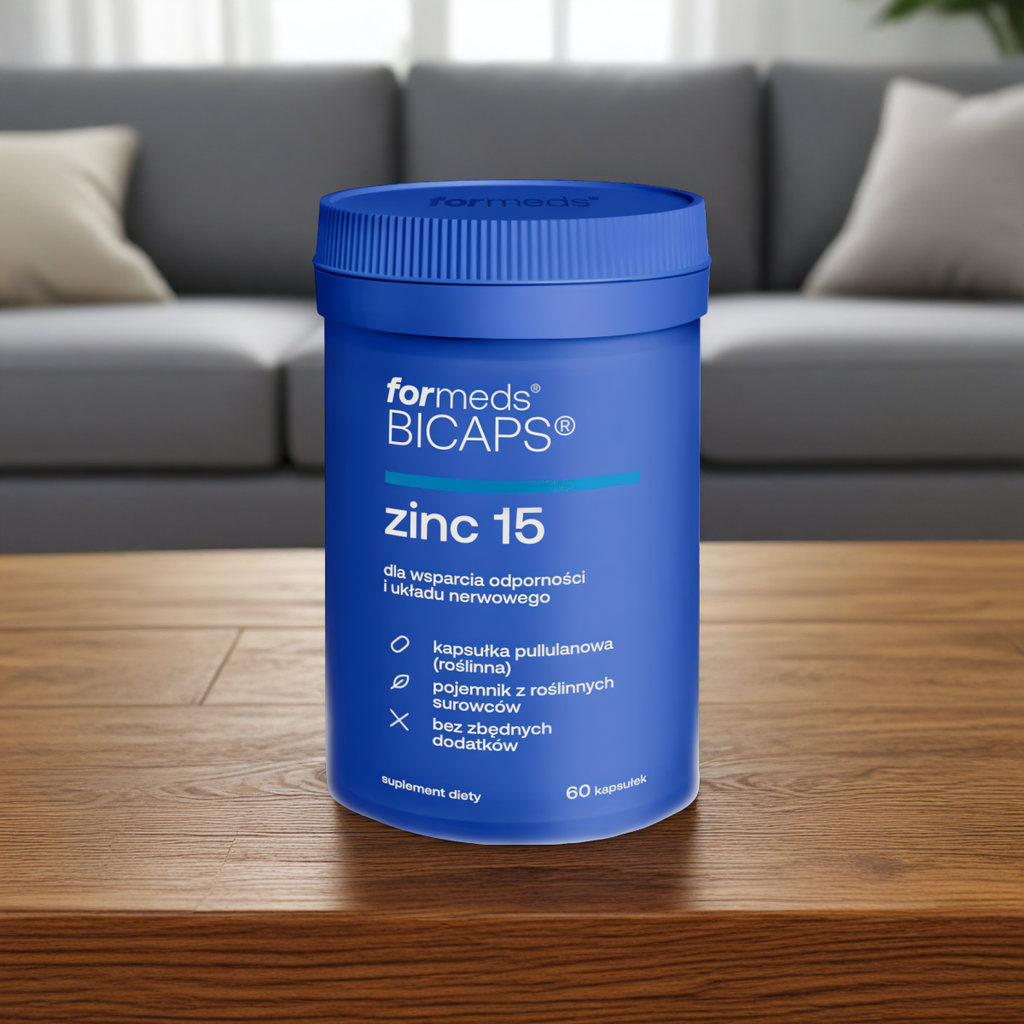 Zinc 15 Formeds Bicaps - Kompleks wysoko przyswajalnych form cynku oraz miedzi - 60 kapsułek