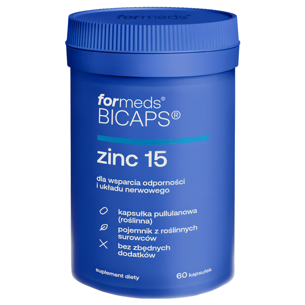 Zinc 15 Formeds Bicaps - Kompleks wysoko przyswajalnych form cynku oraz miedzi - 60 kapsułek